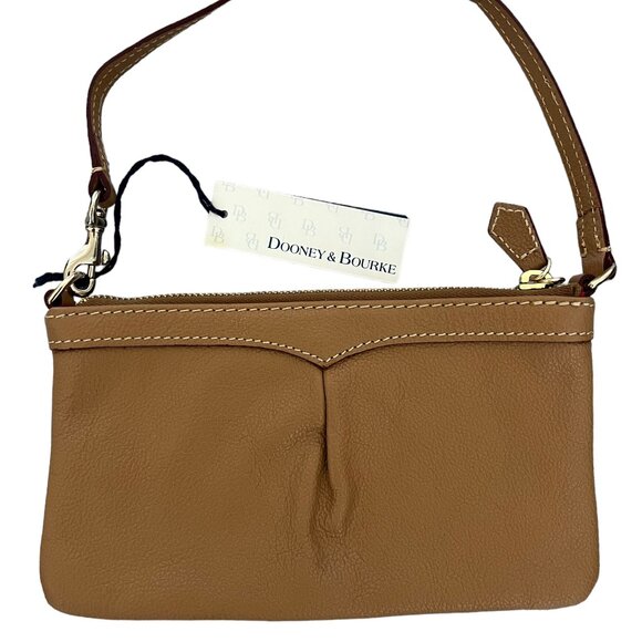 Dooney & Bourke NEW Leather Wristlet In Tan Camel - Picture 12 of 13